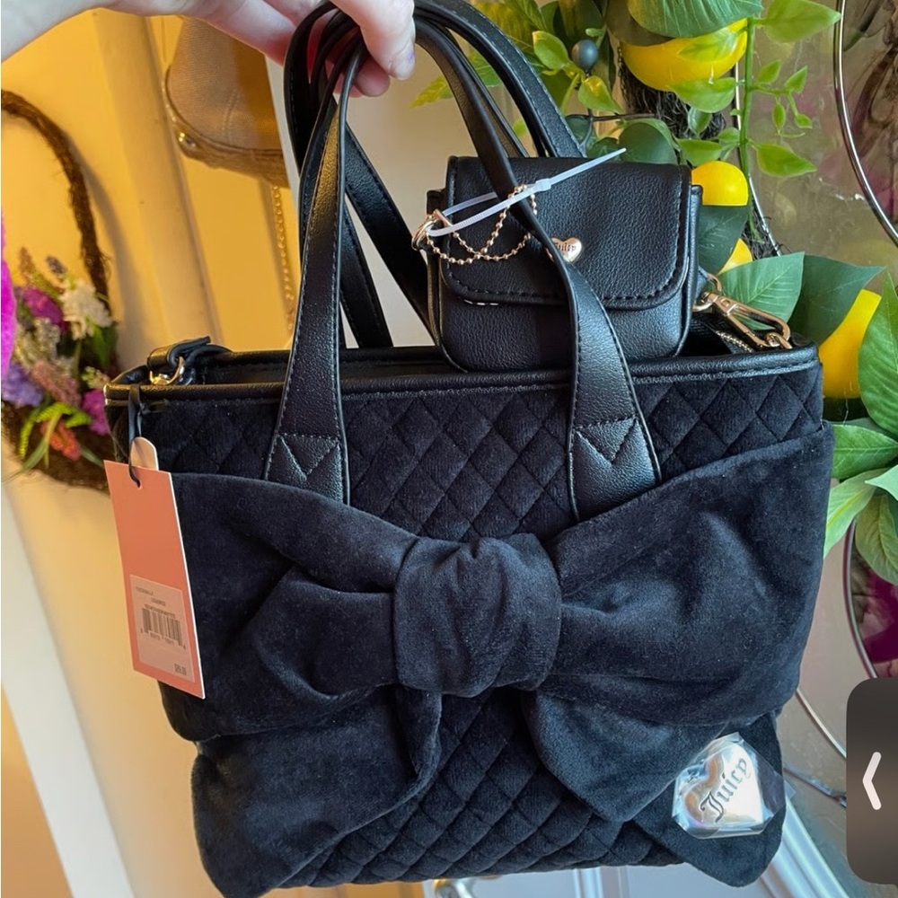 Juicy couture Black Quilted crossbody  Bag with Bow
And a baby purse